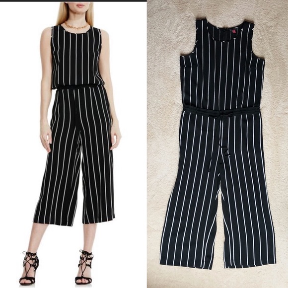 striped cropped jumpsuit